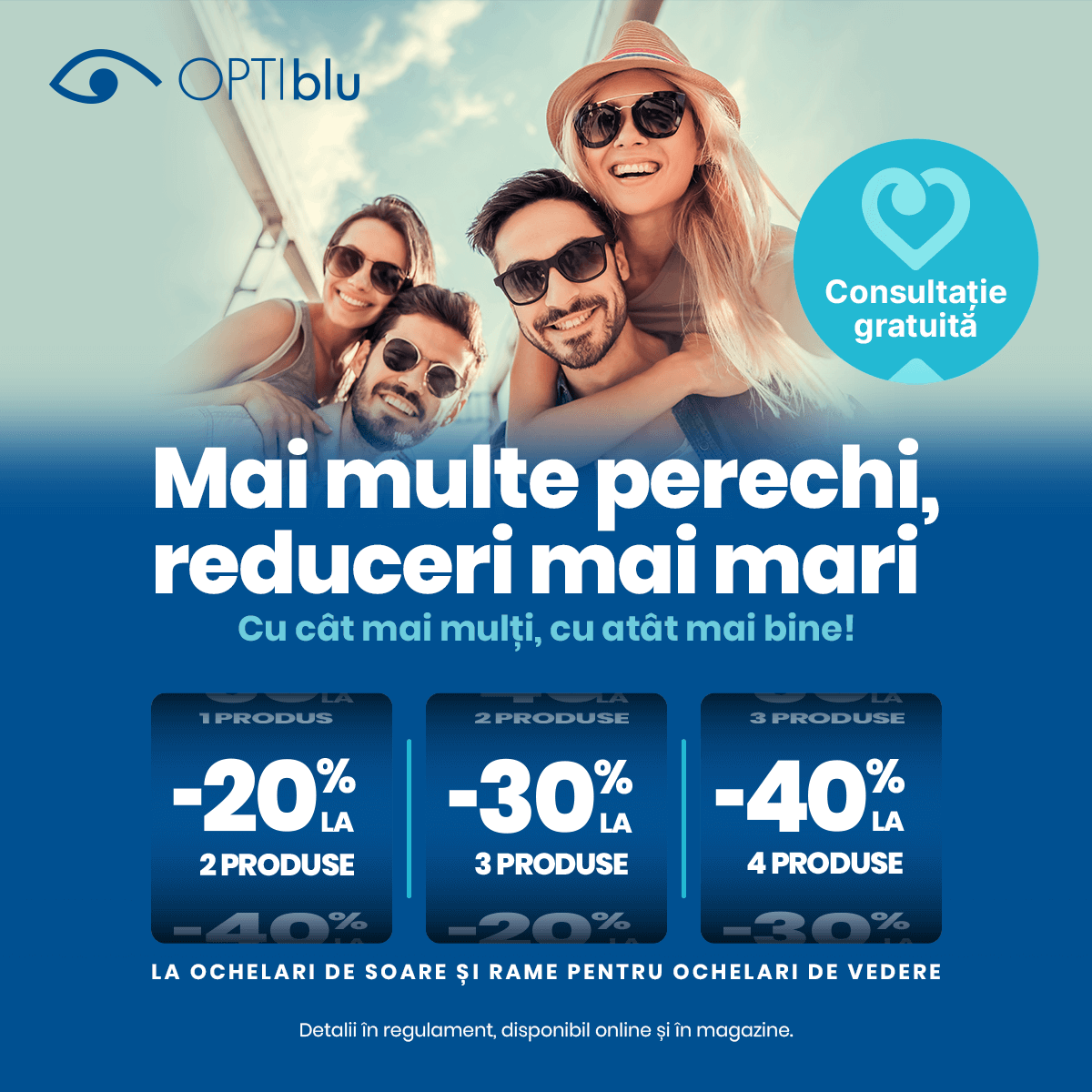 Reduceri mai mari pentru mai multe perechi cumpărate la OPTIblu